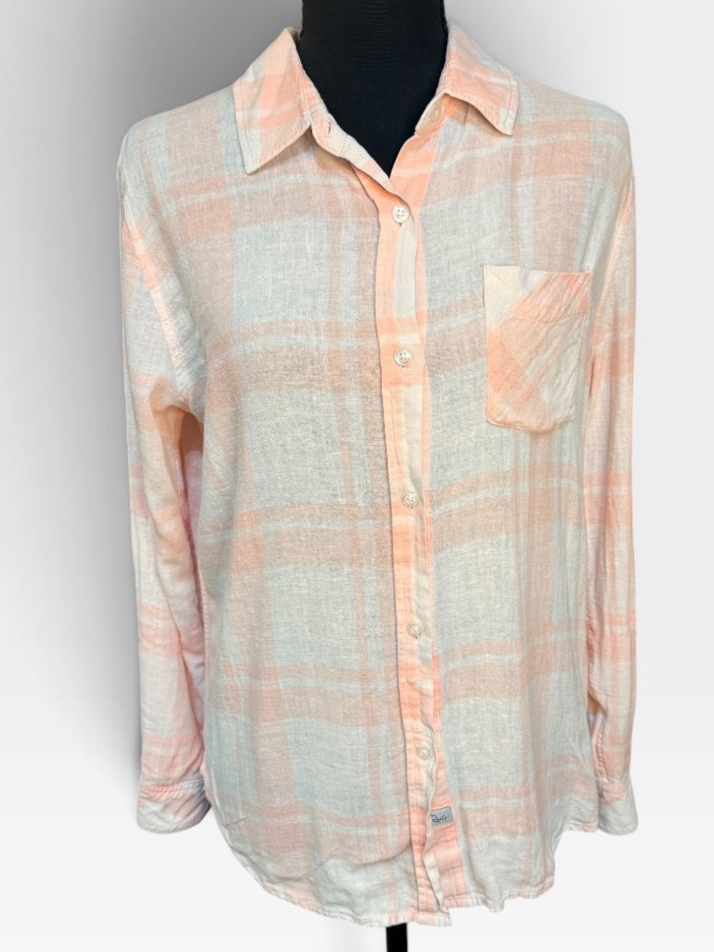 Rails Charli Verona Plaid Linen Blend Shirt in size Extra Small